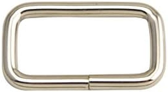 Wuuycoky 1.25" Inner Length Silvery Rectangle Rings Low Loop Ring No Welded for Strap Webbing Belts Buckle Pack of 10