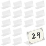 ZEONHEI 90 PCS 6 x 4cm Mini Acrylic Sign Holder, Transparent Acrylic Label Holders Business Name Card Display Stand, L Shape Price Label Holder for Supermarket Shop Retail Store Hotel