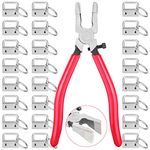 shynek KFW-07 Key Fob Hardware Set, Shynek 50PCS Lanyard Key Fob Hardware 1 Inch with Key Fob Pliers Tool for Keychain and Wristlet Clamp Hardware Supplies