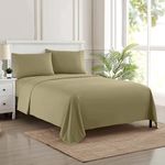 RV Queen Bed Sheets - Breathable Luxury Sheets with Full Elastic & Secure Corner Straps Built in - 1800 Supreme Collection Extra Soft Deep Pocket Bedding Set, Sheet Set, RV Short Queen, Sage