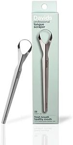 Davids Tongue Scraper for Adults and Kids, 100% Medical Grade Professional Stainless Steel Tongue Scraper, Made in USA