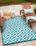 Green Decore Outdoor Reversible Nirvana Rug (120 x 180 cm, Teal Blue/White)