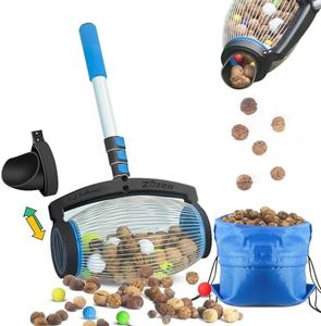 Zozen Nut Gatherer, 2 Dumping Method | Walnut Picker Upper Roller, Pine Cone Picker Upper - Apply to Pinecone, Hickory, Chestnuts, Buckeyes, Golf, Crab Apple Objects Size 1'' to 2.5''; 1.5 Gallon