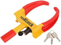 PEAKLOCK Universal Heavy-Duty Wheel Lock – Bright Red-Yellow Anti-Theft Security Clamp Tire Lock for Cars, SUVs, Campers, Motorcycles, and Trailers, Includes 3 Keys