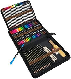 24 Couleurs Stylos Feutres Pinceaux Aquarelle Double Pointe et 36 Crayon Professionnel de Dessin Art Set,Inclus Stylos de calligraphie,Crayons Fusain et Accessoire Dessin.