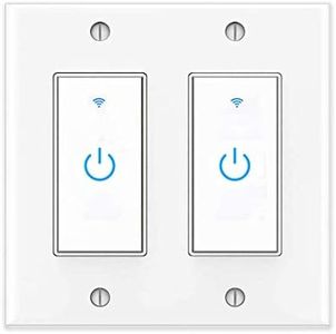 Smart Switch WiFi Wall Light Switch Compatible with Alexa Google Assistant, Neutral Wire Required, Single Pole, 2 Gang