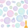 Fullhawl 30 Pcs Bubble Non Slip Bathtub Stickers Colorful Bubble Anti Slip Shower Stickers Shower Floor Nonslip Sticker Applique Adhesive Decals Treads with Scraper for Bathtub Bathroom Floor