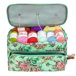 Looen Knitting Bag Large Size,Yarn Storage Organizer Tote Bag Holder Case Cuboid with Zipper Closure and Pocket for Knitting Needles Crochet Hooks Project Accessories,Easy to Carry,Best Gift