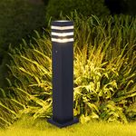 AILICIN Pathway Lights Post Lights IP54 Waterproof Outdoor Lamp Post Lawn Light Floor Lamp E26 Lampholder Hardwired Suitable for 12V / 24V / 120V Voltage（23.5in, Black）