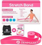 Zenmarkt Stretch Bands for Flexibility and Strength - Ballet Stretch Bands Ideal to Have as Dance Equipment in Every Competition - Suitable for Gymnastics, Cheerleading, and Pilates Training(Pink)