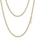 PROSTEEL Mens Necklace Chain Round Box Chain for Men Women Thin Gold 3MM 32 Inch Long Hypoallergenic 316L Stainless Steel Jewellery (Send Gift Box)