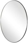 ANDY STAR Brushed Nickel Mirror, Oval Bathroom Mirror 22x30 Inch, Brushed Nickel Oval Wall Mirror for Bathroom Silver Vanity Mirror in Stainless Steel Frame Wall Mount Horizontal or Vertical