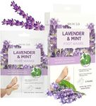 Skin 2.0 Lavender and Mint Foot Masks Moisturizing Socks - Relieves Swollen & Aching Feet, Removes Unwanted Odor, Relaxing Foot Mask - Cruelty Free Korean Skin Care For All Skin Types - 3 Pairs