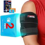 FEATOL Bicep Tendonitis Brace with 2 Packs Gel Ice Pack, Upper Arm Brace Tricep Compression Sleeve Support Hot & Cold Therapy for Men and Women, Pain Relief for Muscle Strains,Inflammation, Small