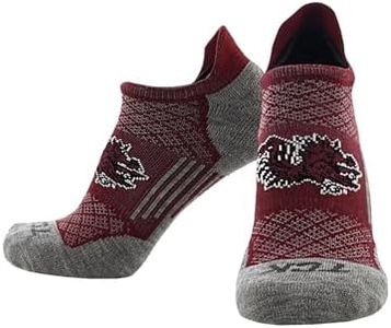 South Carolina Gamecocks Socks No Show Sock with Tab | Men’s Women’s Running Golf Performance Ankle Socks | NCAA Licensed College Fan Gameday Apparel Merchandise Gear (Medium)
