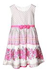 Richie House Girls' Gray and Magenta Dress with Flowers RH0588-A-2/3