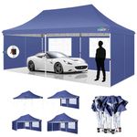 COBIZI 3x6m Pop Up Gazebo Party Tent Wedding Canopy with Removable Sidewalls, Elegant Church Windows & Portable Bag, Anti-UV, 100% Waterproof, Canopy for Parties, Carport, Blue