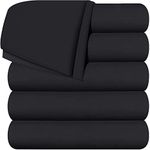 Utopia Bedding Flat Sheets - Pack of 6 - Soft Brushed Microfiber Fabric - Shrinkage & Fade Resistant Top Sheets - Easy Care (Twin, Black)