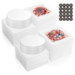 40 Pcs Cake Boxes with Window, 10” x 10” x 5” White Tall Bakery Box Set (20pcs Boxes & 20pcs Boards), Paperboard Cake Baker Box for Bakery, Cakes, Pastries