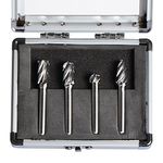 SpeTool Carbide Rotary Burr Set For Aluminum Cutting (Non-Ferrous) 6mm shank Die Grinder Bits Carving Metal 4Pcs/Pack