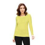 Natural Uniforms Women's Under Scrub Tee Crew Neck Long Sleeve T-Shirt - yellow - Large