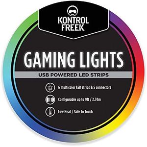 KontrolFreek Gaming Lights: LED Strip Lights, 9 FT USB Powered with Controller, 3M Adhesive for TV, Console, PC, Wall