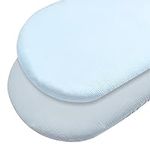 Muslin Fitted Bassinet Sheet Set 2 Pack Baby Cradle Sheets for Bassinet Fit for Bassinets Baby Cradle Moses Basket Oval Rectangle Mattress