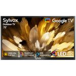 SYLVOX 75" Outdoor TV, 4K HDR10 QLED Smart TV for Google TV, Waterproof 2000nits High Brightness Outside TV for Full Sun, Share to TV, Voice Assistant, Quantum Dot (Pool Pro QLED 2.0) - 2024 Model