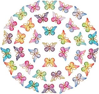 Hicarer 50 Pieces Colorful Butterfly Charms Resin Butterfly Pendant Crafts Jewelry Butterfly Charm for DIY Cell Phone Case Hand Jewelry Accessories