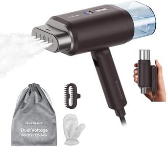Newbealer Défroisseur Vapeur, Défroisseur de Voyage Double Tension - 220V/120V, 1200W Fer à Repasser Vertical et Horizontal avec Réservoir d'Eau Détachable de 180 ml, Chauffe Rapide en 20s, Marron