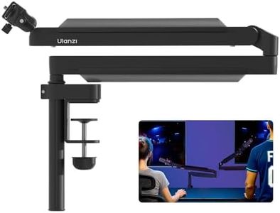 ULANZI ZJ05 Premium High-Low Profile 2-in-1 Design Microphone Boom Arm with Ballhead Cold Shoe Fully Adjustable, with Cable Management Channels, Desk Clamp for Podcast Streaming Gaming Studio