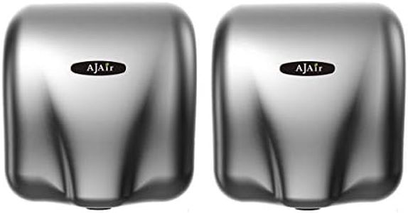 AjAir® 2 Pack Heavy Duty Commercial 1800 Watts High Speed Automatic Hot Hand Dryer - Stainless Steel