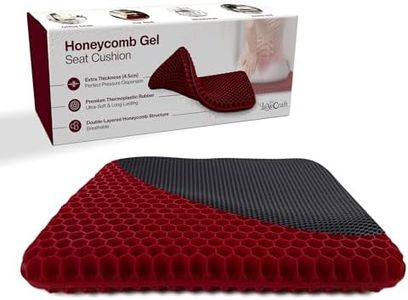 LuxeCraft Honeycomb Gel Seat Cushion – 4.5 cm Thick Gel Comfort Cushion for Pain Relief & Support | 2 Zippered Covers | Soft TPR with Breathable Honeycomb Design | Office Chairs, Cars & Wheelchairs