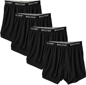 Bolter Men's 4 Pack Performance Boxers Shorts (4X-Large, 4PK Black)