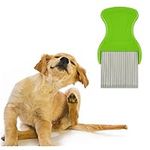 WSERE Flea Comb Pets Dog Cat Lice Comb Fleas Mite Tick Dandruff Remover for Dogs Cats, Remove Effectively, Gently Care Pets Skin, Ergonomic Design