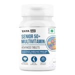 Tata 1mg Senior 50+ Multivitamin & Multimineral Veg Tablet with Zinc, Vitamin C, Calcium and Vitamin D, Supports Health Protection, Strength & Overall Health For Unisex (Pack Of 30 Tablets)