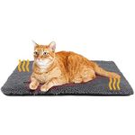 MORA PETS Self Heating Cat Bed Heated Cat Blanket Self Warming Pet Pad Thermal Pet Mat Blanket for Indoor Outdoor Pets Extra Warm Kitten Pad with Removable Cover Non-Slip Bottom Washable 61 x 45cm