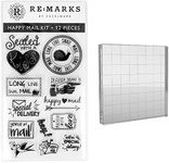 ExcelMark Cling Stamp Set with 4" x