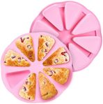 Nourished Essentials DIY Triangle Silicone Scone Pan, Set of 2 - Nonstick Scone Pans for Baking - 8 Cavity Mold for Cake and Scones - Use on Oven, Freezer, Dishwasher, Microwave - 10.8"x1.7" - Pink