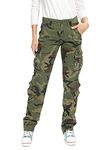 Tianerhay Women's Combat Cargo Trousers,Cotton Casual Camo Camouflage Army Military Tactical Work Pants with Pockets Camo 29 Tag 8-UK 10