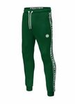 PITBULL - Tracksuit Bottoms Men Oldschool Tape Logo, Regular Cut Joggers for Men, Mens Tracksuit Bottoms with Pockets, Jogging Bottoms Men, Mens Activewear, Gym Clothes Men - S, Dark Green