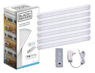 BLACK+DECKER Works with Alexa Smart Under Cabinet Lighting Kit, Adjustable LEDs, (6) 9" Bars - A Certified for Humans Device