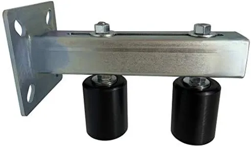 Adjustable Slide Gate Dual Guide Rollers for Sliding Rolling Gates 3” Black Rear Post Bolted Bracket Mount Double UHMW Hard Nylon Anti-Tipping Universal Fit Heavy Duty Steel Assembly – Eagle EG123