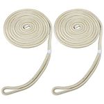 NovelBee 1/2" x 35' Double Braid Nylon Dock Line Boat Rope Docking Lines Marine Mooring Ropes Dockline 2 Pack