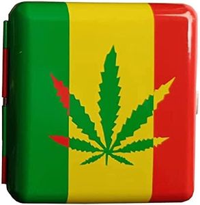 Marijuana Leaf Metal Cigarette Case Cannabis Weed Cigarette Box for 20Pcs Cigarettes