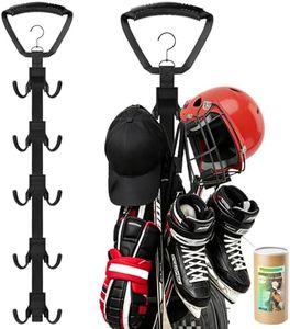 Cityeagle Hockey Drying Rack with 5 Adjustable Hooks, Vertical Hockey Gear Hanger Rack for Equipment, Space-Saving Wall-Mounted Hockey Equipment Drying Rack for Skates, Gloves, Pads, Helmet, Jersey