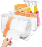 2 in 1 Extra Large Acrylic Trash Bag Dispenser & Under Sink Garbage Bag Organizer. 13 30 33 Gallon Garbage Bag Holder with Lid. Kitchen Trash Bag Storage Dispenser.