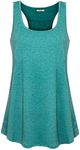 Cestyle Sport Tank Tops for Women,Teen Girls Sportswear Racer Back Tanks Loose Fit Everyday Workout Shirts Training Knitted Tunic Tees Multi-Green 10-12, Large