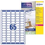 Avery Printable, Customisable Mini Organising Return Address Labels, Laser Printers, 65 Labels Per A4 Sheet, 6500 Labels, UltraGrip (L7651), White