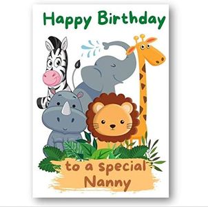 Second Ave Nanny Carte d'anniversaire Safari pour enfant